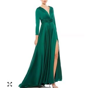 Mac Duggal Emerald Long Sleeve Gown